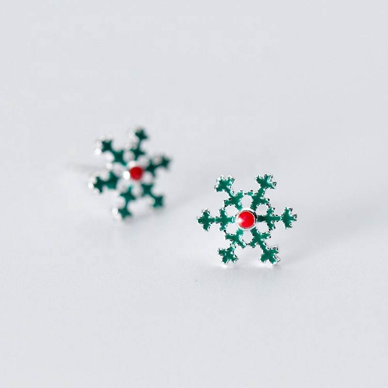 925 Silver Stud Earrings Supplier - Snowman Deer Bell Christmas Tree Fine Jewelry