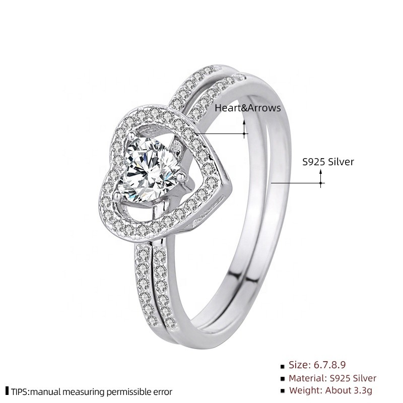 925 Sterling Silver Couple Rings Manufacturer - European American Zirconia Wedding Diamond