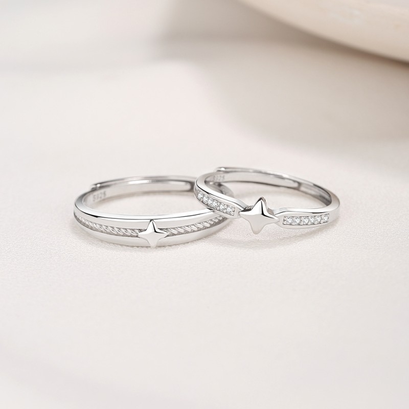 Sterling Silver Couple Rings Factory - Platinum Color Lovers Men Women Fashion Jewelry