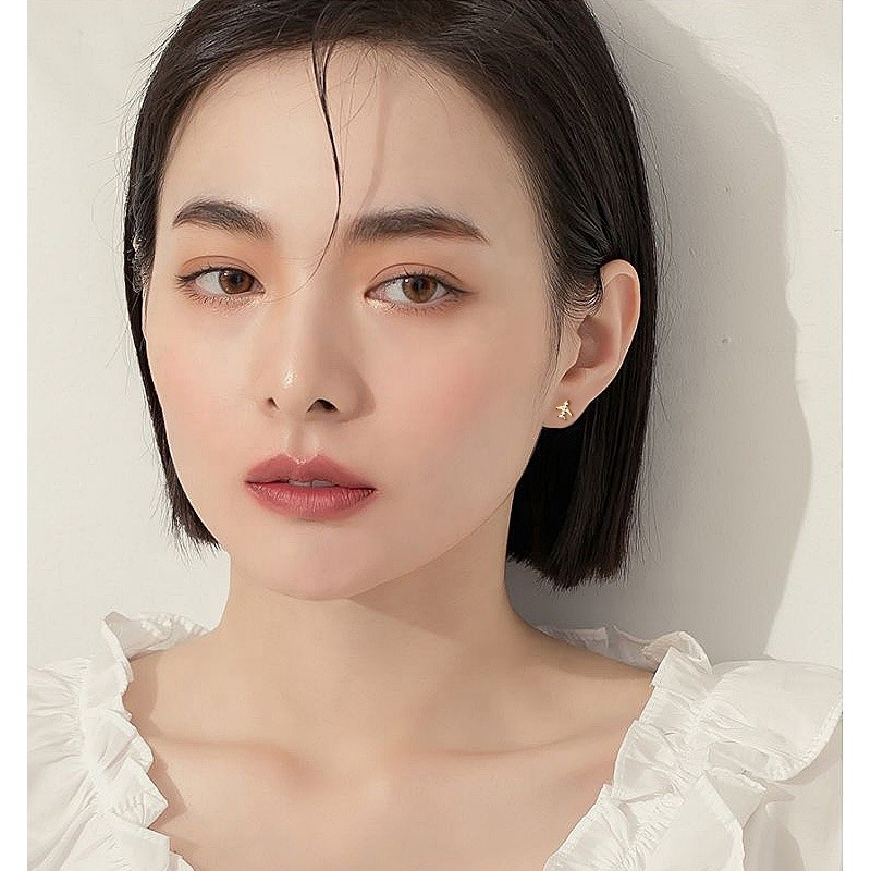 925 Sterling Silver Earrings Manufacturer - Airplane Cartilage Cubic Zirconia Cute