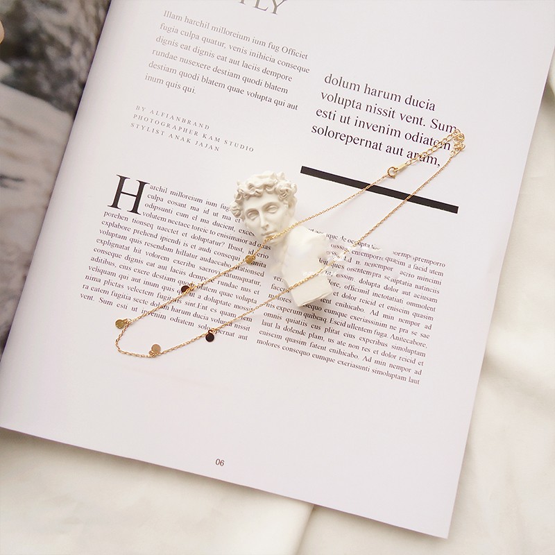 925 Sterling Silver Choker Necklace Manufacturer - Dainty Tiny Coin High-Polished Gold