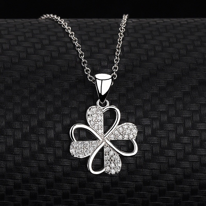 S925 Sterling Silver Pendant Necklace Supplier - Clover Korean Design Engagement Wedding