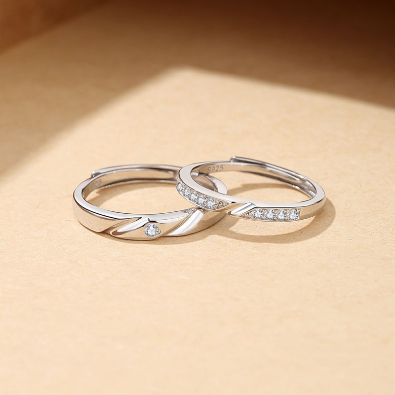 925 Sterling Silver Zircon Rings Factory - Rhodium Plated Classic Wedding Engagement