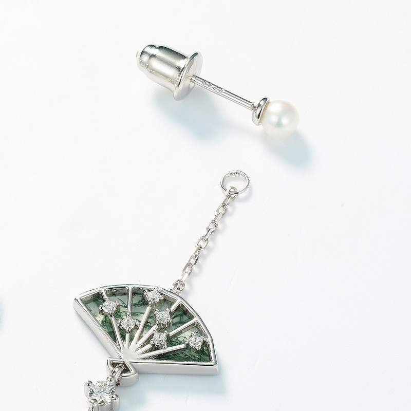 Women Tassel Earrings Factory - Silver Gold Plated Fan Shape Trendy Personalized