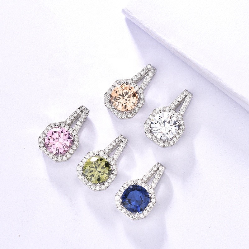 925 Sterling Silver Pendant Factory - Zirconia Fashion Birthstones Charms Women Gift