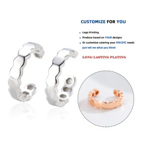 C Shaped Stud Earrings Factory - Honeycomb Religious Trendy Fashion Women Jewelry