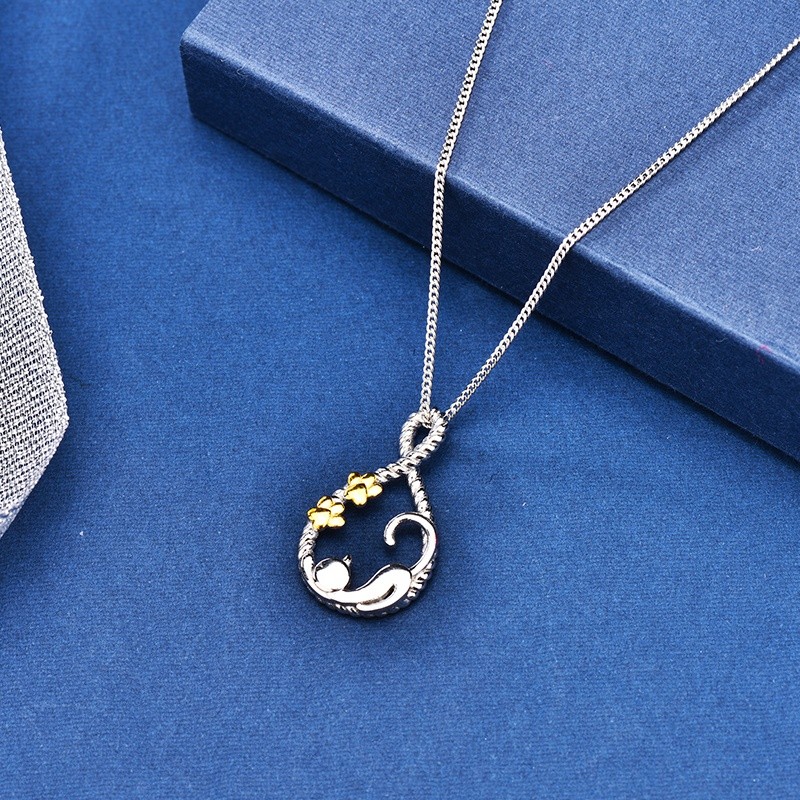 Animal Pendant Necklace Manufacturer - Cute Cat Dog Paw Water Drop Charm Birthday
