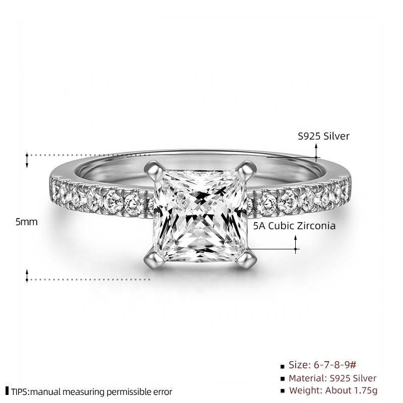 925 Sterling Silver Eternity Rings Supplier - Zircon Luxury Wedding CZ Cocktail Band