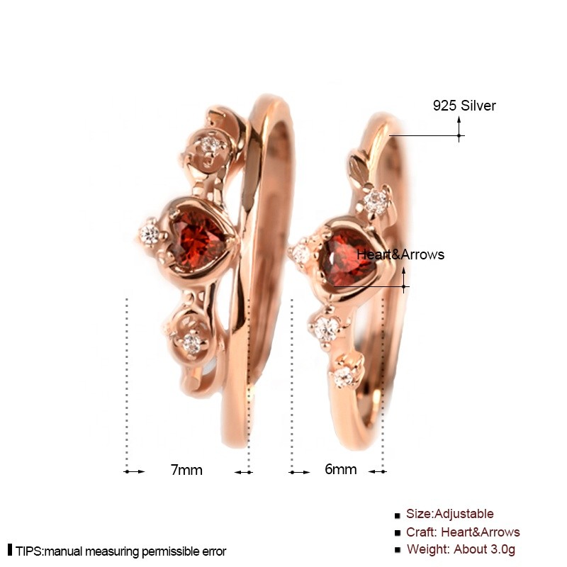 925 Sterling Silver Jewelry Set Supplier - Lovely Fantasy Ruby Color Snow White Chain