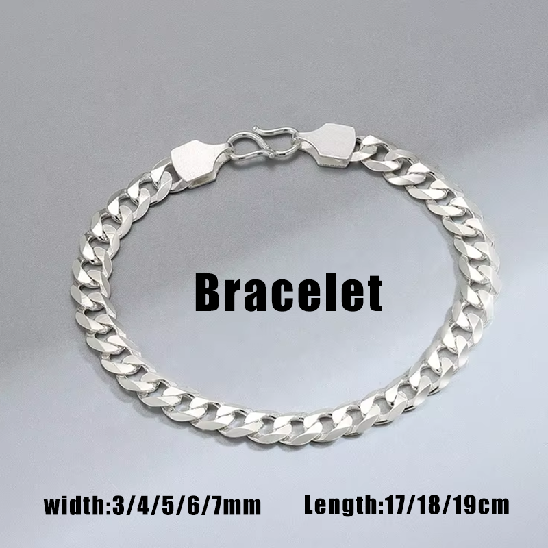 925 Sterling Silver Cuban Chain Factory - 2-7mm Width Hip Hop Fine Jewelry Necklace