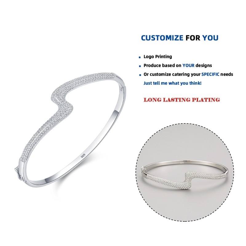 925 Sterling Silver Bangle Factory - Simple Fashion Trendy Fine Jewelry Silver
