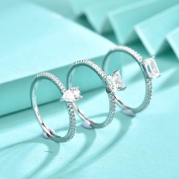 925 Sterling Silver Eternity Rings Supplier - Zircon Luxury Wedding CZ Cocktail Band