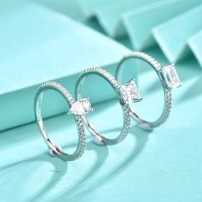 925 Sterling Silver Eternity Rings Supplier - Zircon Luxury Wedding CZ Cocktail Band