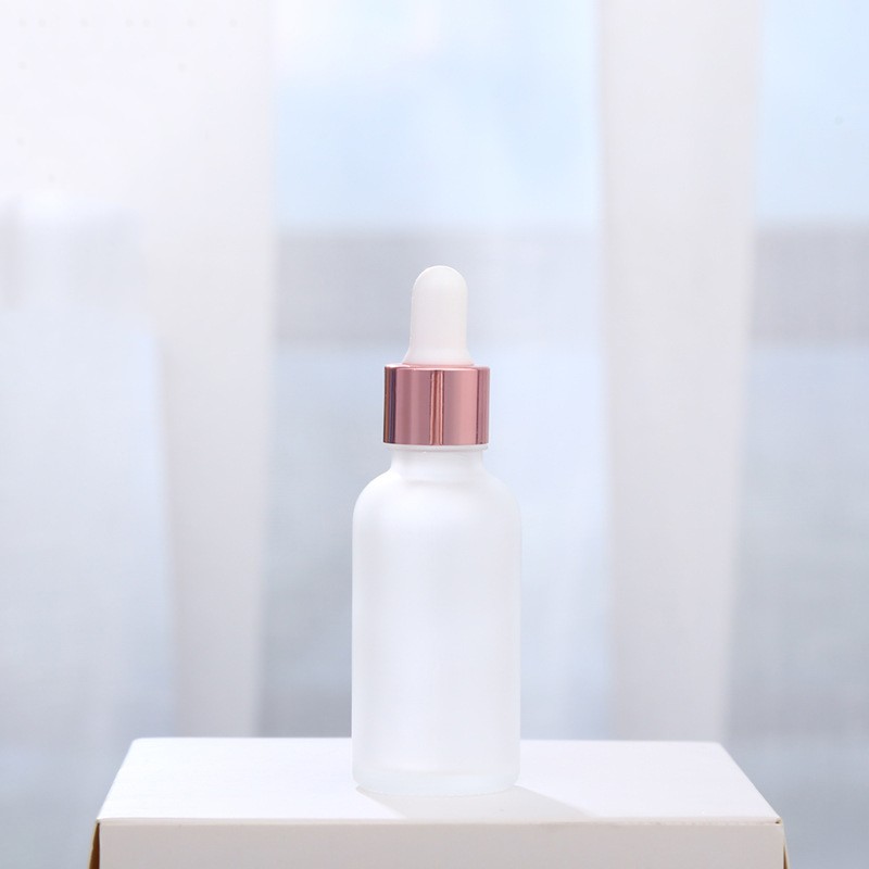 Dropper Bottle Factory - Rose Gold Cap Frosted Glass 5-100ml