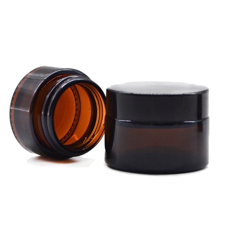 Glass Cosmetic Jar Manufacturer - Amber Round 5-100g Cream Container