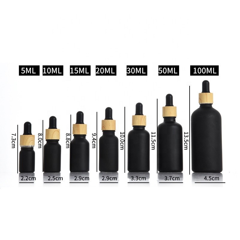 Dropper Bottle Manufacturer - 30ml Matte Black Boston Round