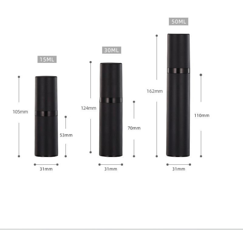 Airless Pump Bottle Supplier - 30ml Frosted Black Lotion Pump