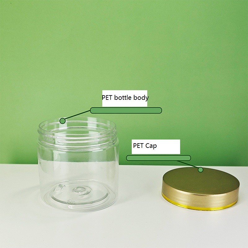 Plastic Container Manufacturer - 50-500ml PET Gold Lid Jar
