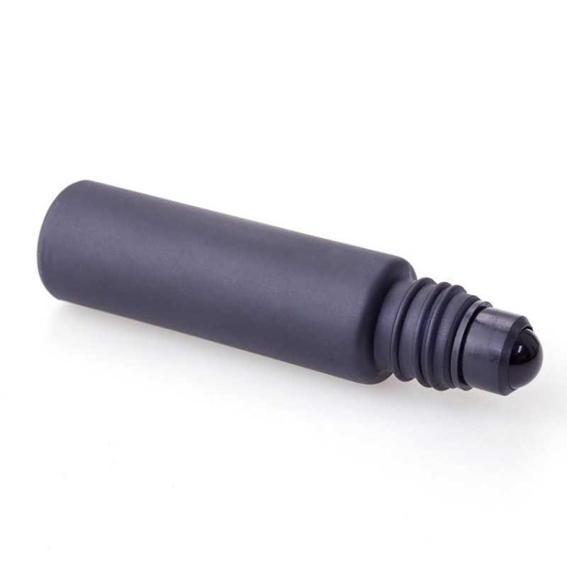 Roll-on Bottle Supplier - 10ml Matte Black Glass Obsidian Roller