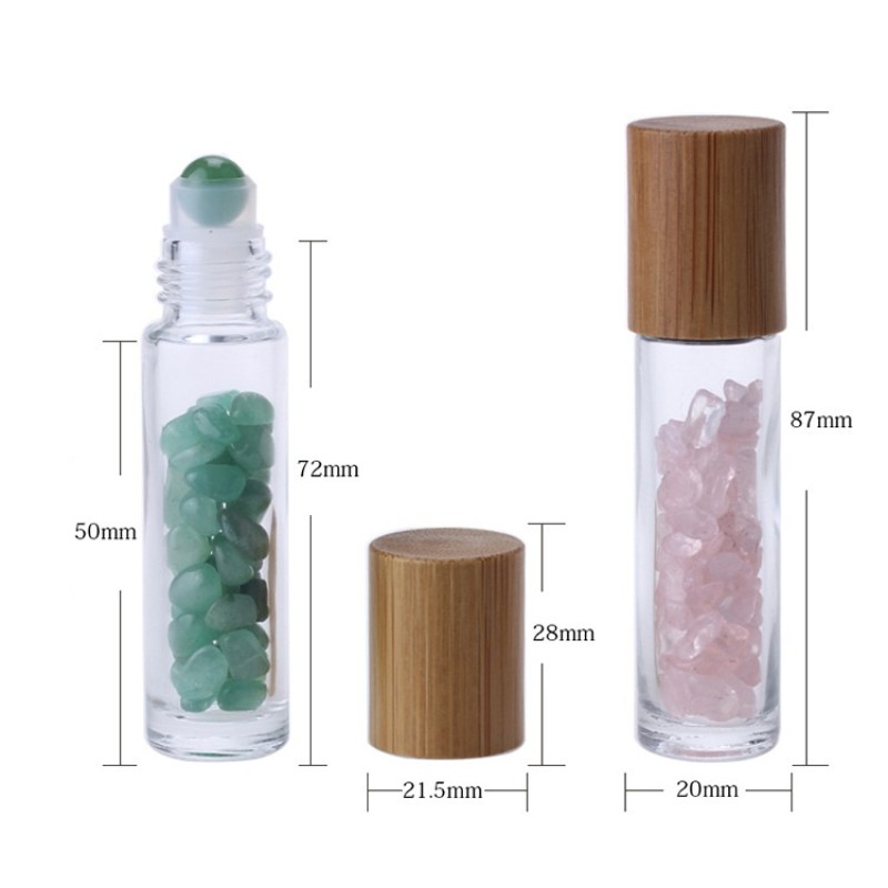 Glass Bottle Manufacturer - 10ml Clear Crystal Bamboo Cap