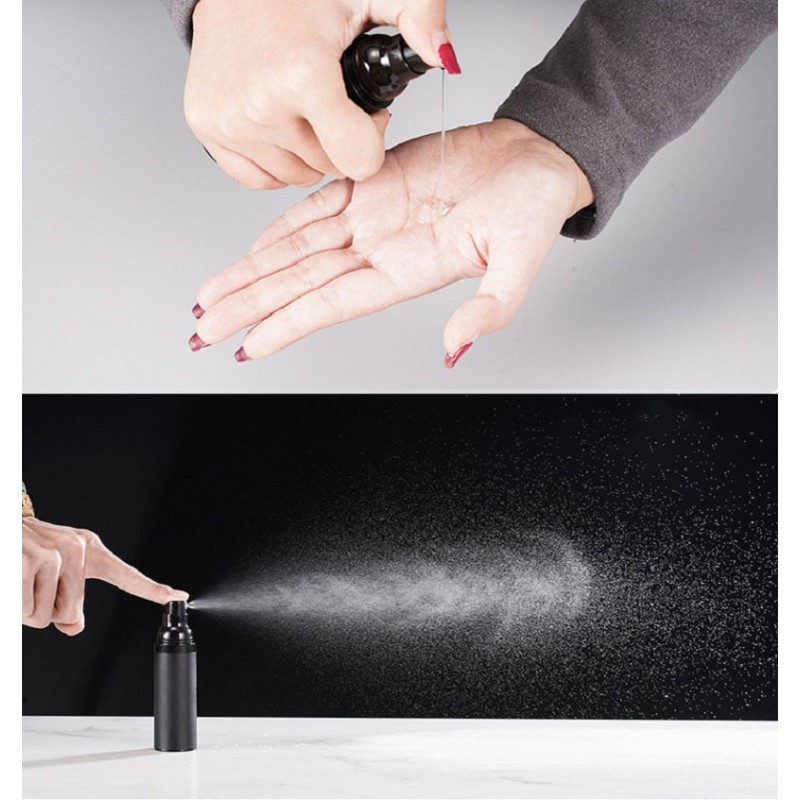 Airless Pump Bottle Supplier - 30ml Frosted Black Lotion Pump