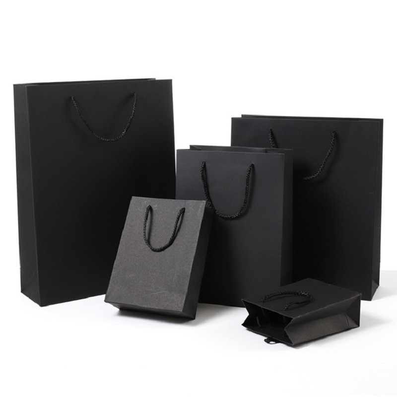 Kraft Paper Tote Bag Manufacturer - Wholesale Black Custom Logo