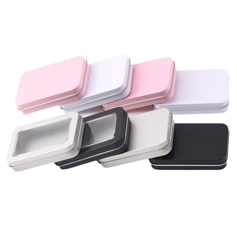 Tinplate Box Factory - Rectangular Frosted Iron Flip Open Window