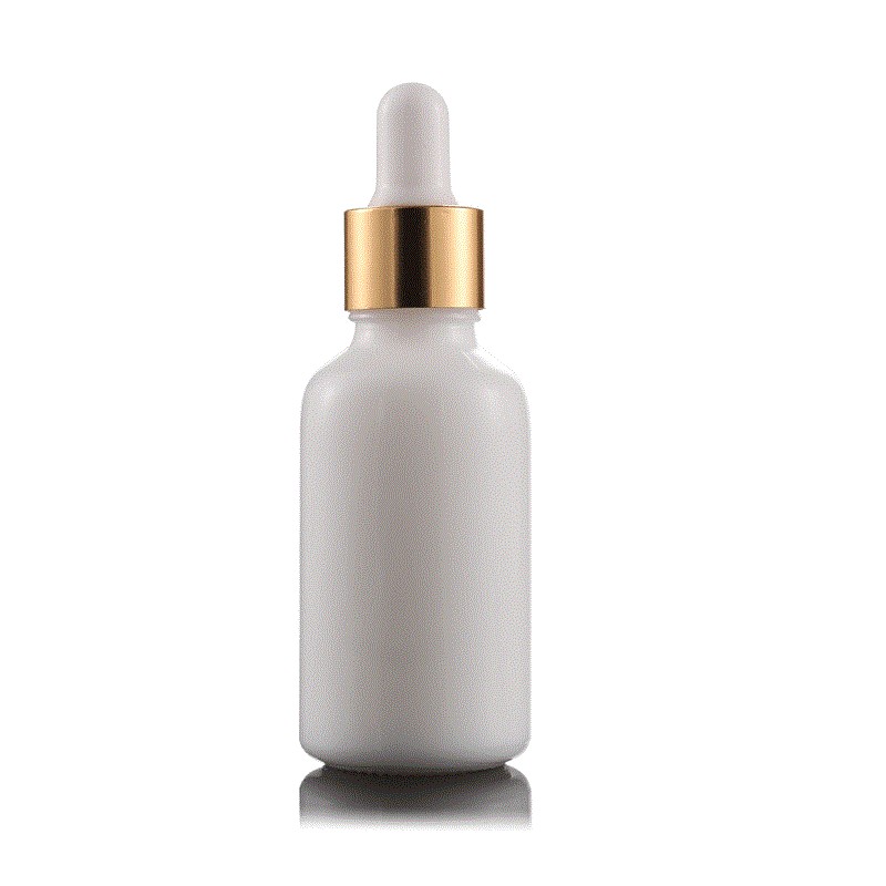 Porcelain Bottle Manufacturer - White Gold Cap 30-100ml Dropper