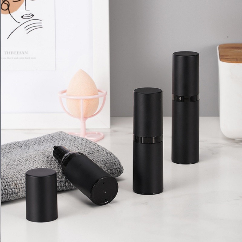 Airless Pump Bottle Supplier - 30ml Frosted Black Lotion Pump