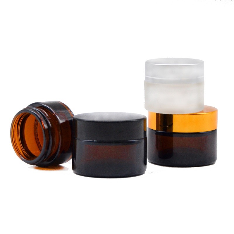 Glass Cosmetic Jar Manufacturer - Amber Round 5-100g Cream Container