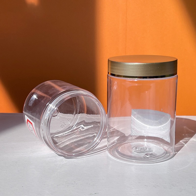 Plastic Container Manufacturer - 50-500ml PET Gold Lid Jar