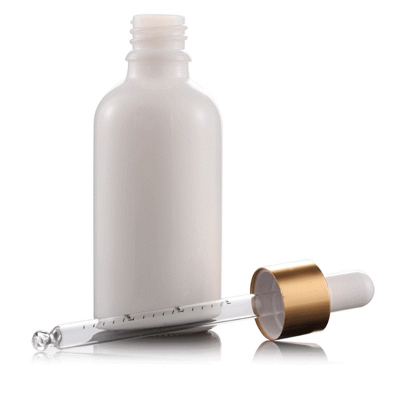 Porcelain Bottle Manufacturer - White Gold Cap 30-100ml Dropper