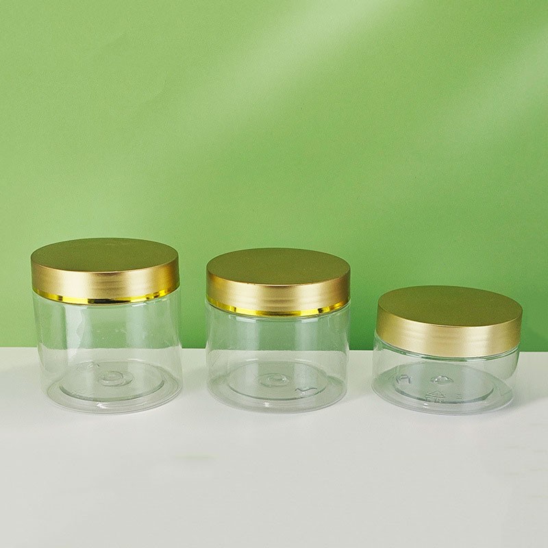 Plastic Container Manufacturer - 50-500ml PET Gold Lid Jar