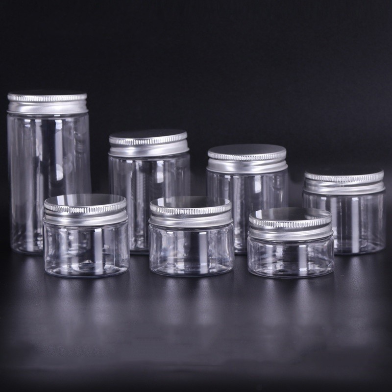 Plastic Jar Manufacturer - PET Round Aluminum Lid Cosmetic