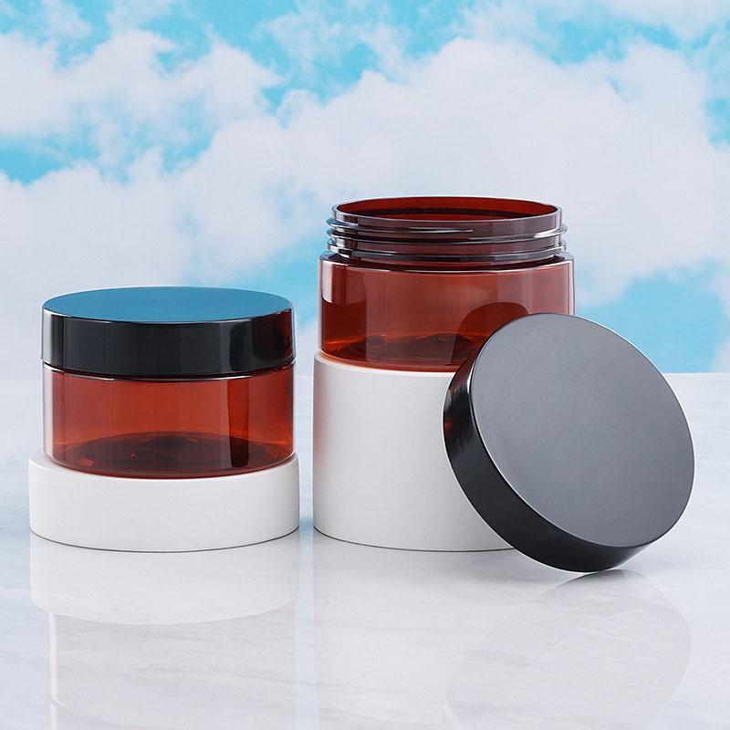 Plastic Jar Supplier - 100ml Amber PET Cream Lotion Container