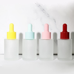 Dropper Bottle Supplier - 20-50ml Frosted Glass Colorful Cap