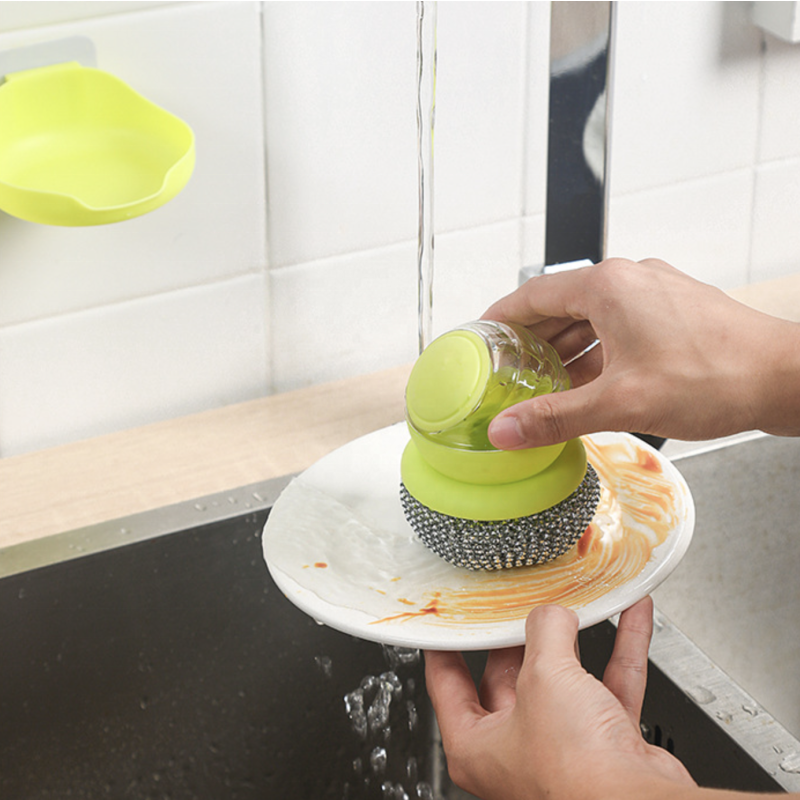 Dishwashing Brush Supplier - Press Type Liquid Adding Cleaner