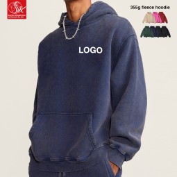 Vintage Hoodie Supplier - 355G Washed Fleece Lining