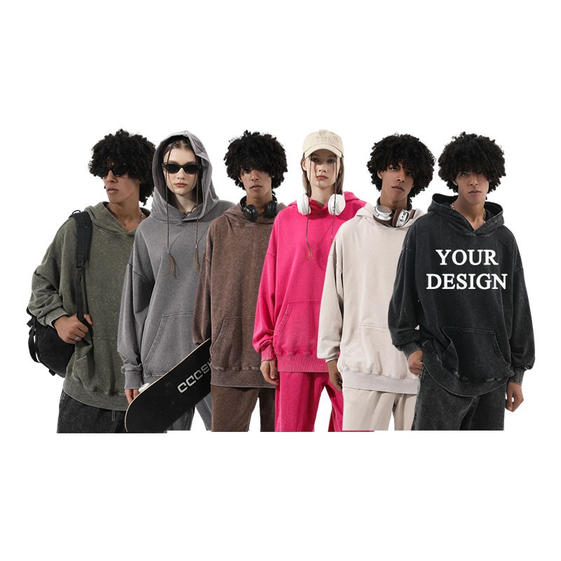 Acid Wash Hoodie Manufacturer - Men's Pullover Vintage