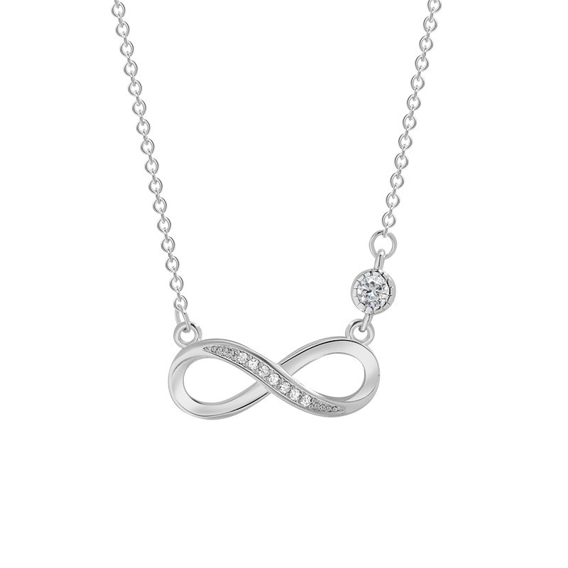 Necklace Supplier - Number 8 Love Infinite Inlaid Diamond Minimalist Mobius Symbol