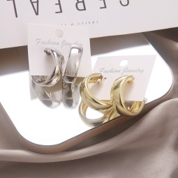 Earrings Set Manufacturer - Fashion Gold Silver Color C-shaped Geometric for Women