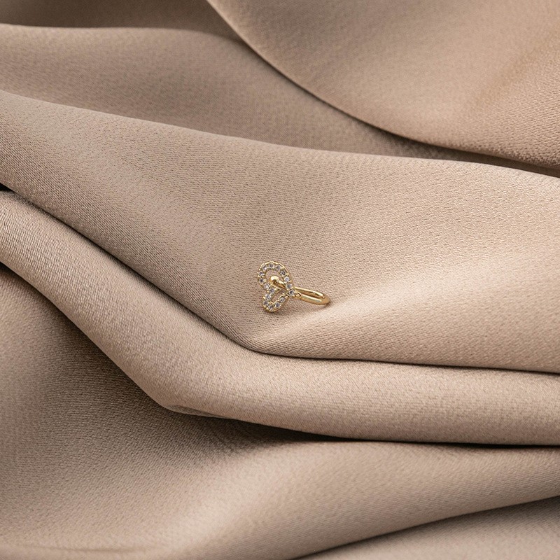 Nose Studs Factory - Gothic Micro Zirconia Love Lightning Crown Gold Plated Non-Pierced