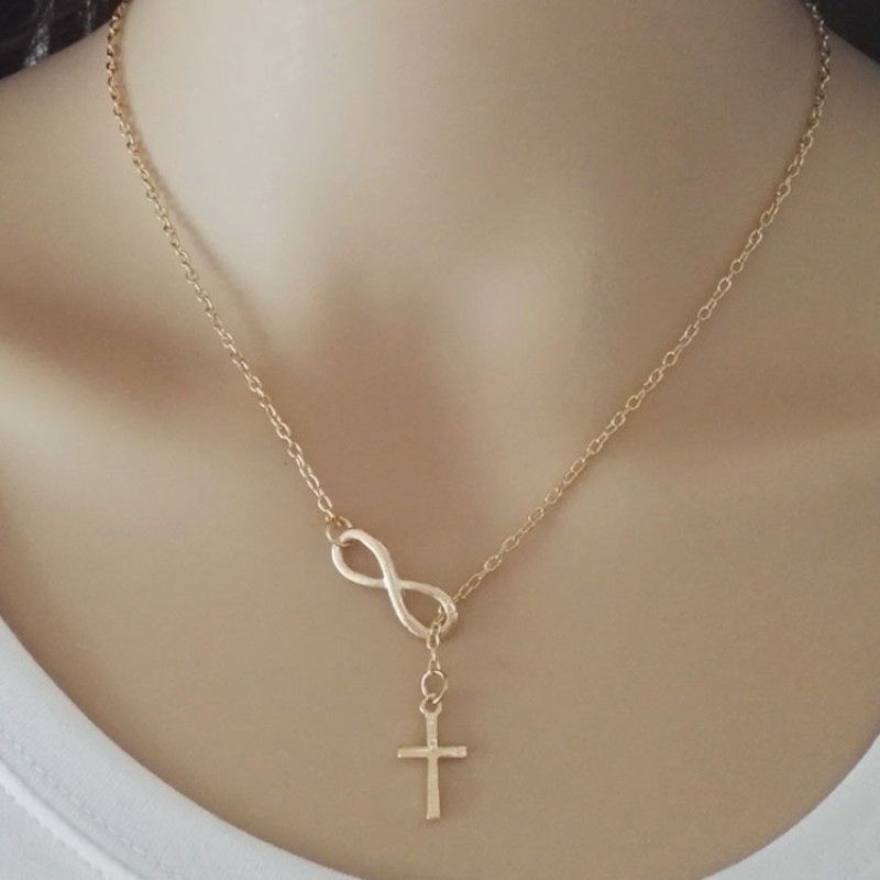 Pendant Necklace Supplier - Simple Cross 8 Infinite Jumper Chain for Women Wedding