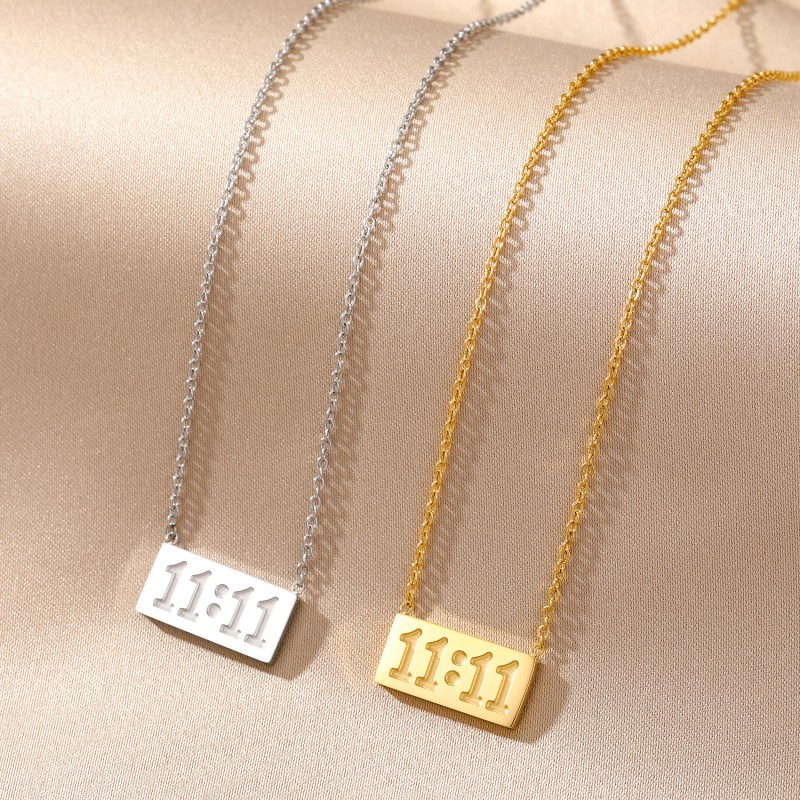 Necklace Manufacturer - Custom 11:11 Lucky Angel Number Gold Plated Girl's Birthday