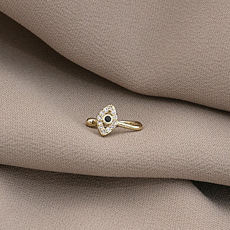 Nose Studs Factory - Gothic Micro Zirconia Love Lightning Crown Gold Plated Non-Pierced