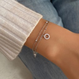 Bracelet Set Factory - Fashion Zircon Circular Double Layer Chain for Women Girls