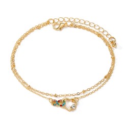 Bracelet Set Supplier - Fashion Colorful Zircon Love Infinite Double Layer Chain