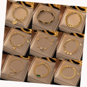 Bracelet Factory - Hip Hop Stainless Steel Hollow Butterfly Pendant Double Layer