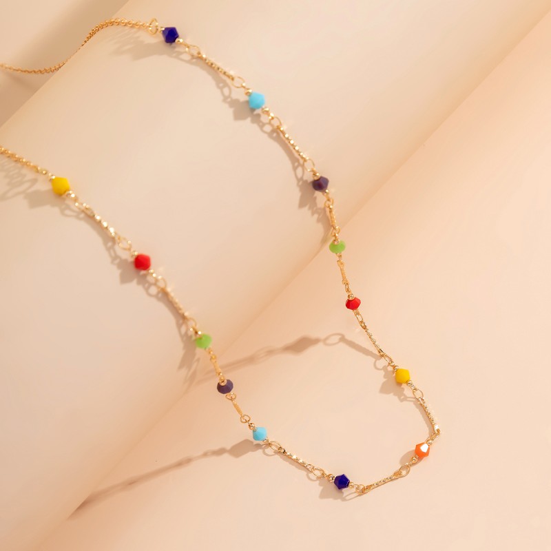Waist Chain Manufacturer - Creative Colorful Rice Bead Tassel Geometric Star Chain