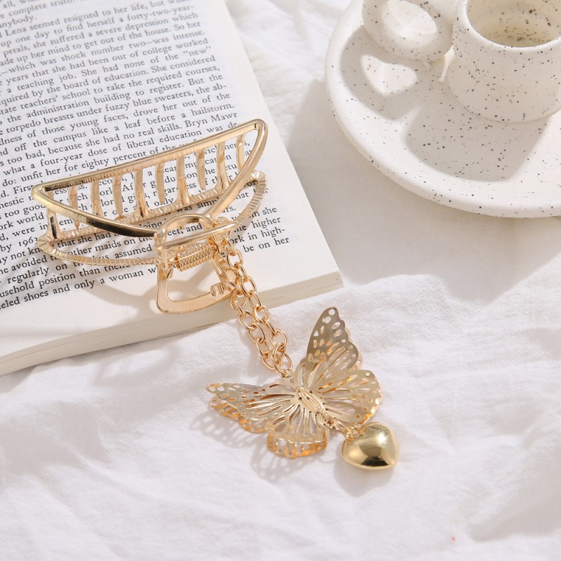 Hair Pins Manufacturer - New Hollow Out Butterfly Tassel Love Pendant Party Accessories